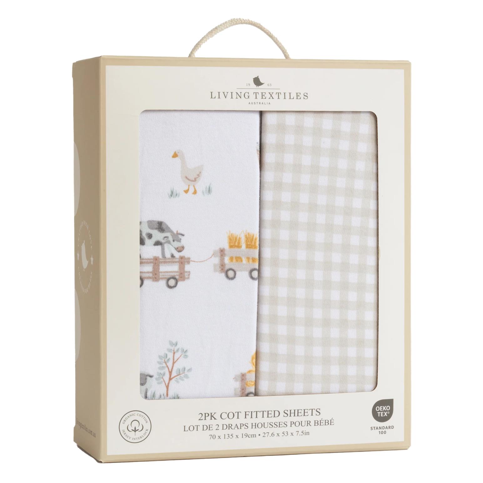 Living Textiles 2-Pack Jersey Cot Fitted Sheet